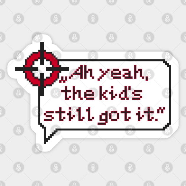 Resident Evil Carlos Oliveira Quote Pixel Art Sticker by AlleenasPixels